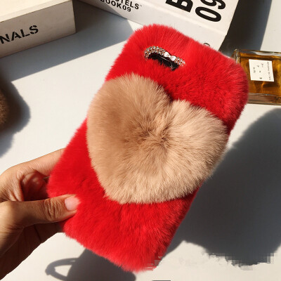 

Love Heart Case For Asus Zenfone 4 Selfie ZB553KL Cute Rabbit Cover Hairy Fur Fluffy Phone Case