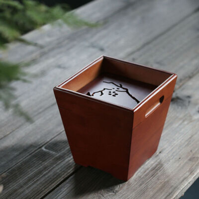 

Bamboo Waste Water Tea Residue Bucket Trash Can For Gongfu Tea Ceremony