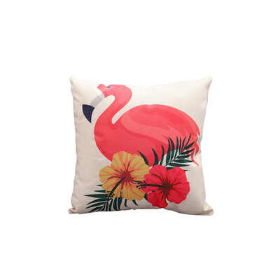 

Linen Flamingo Cushion Cover for Couch Car Waist Pillow Cushion Home Decorative Pillowcase