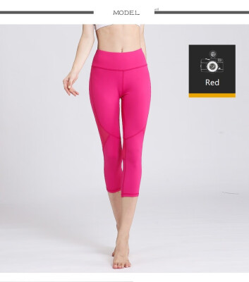 

Yoga capri legging Womens Mesh Panel Side High Waist Leggings Skinny Workout Yoga Pants
