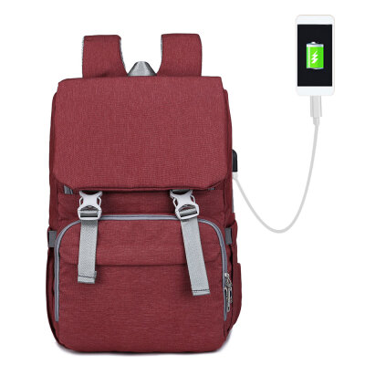 

Large Diaper Bag Water-proof Travel Backpack Multi-functional Nappy Bags With Stroller Strap USB Charging Port Changing Pad Stylis