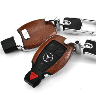 

Top Layer Leather Car Key Case For Benz GLCEBGLEGLK180L200L260L Car Key Cover Shell Car Keychain Car Styling