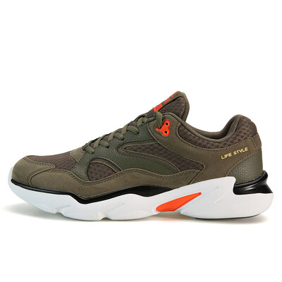 

PEAK mens shoes low to help light trend retro casual shoes wear non-slip sneakers DE910391 Army Green 39 yards
