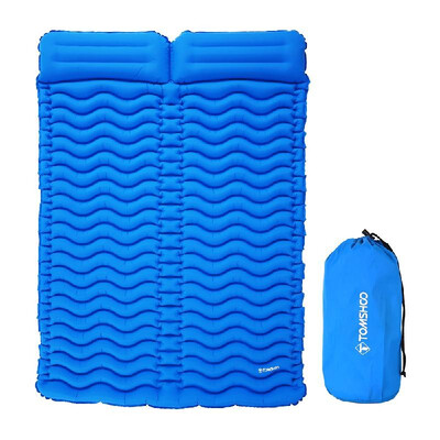 

TOMSHOO Camping Mat Outdoor With Pillow Ultra-light Portable 2 Person Mattress Inflatable Mat Double Sleeping Pad Moisture-proof P
