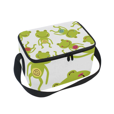 

ALAZA Lunch Box Pattern With Baby Frog Insulated Lunch Bag Large Cooler Tote Bagfor Men Women