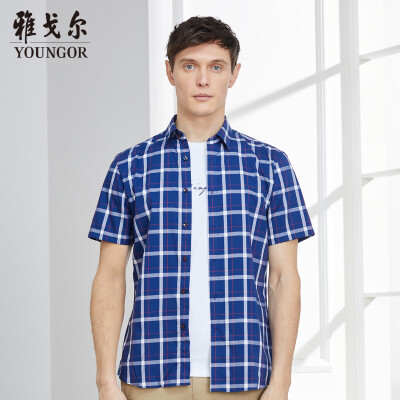 

Youngor shirt mens 2019 spring youth mens casual dress shirt YSXX10439FFY blue 38