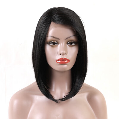 

Element 14 Inch Lace Front Bob Wig Synthetic Shoulder Length 130 Density Right Side Parting Full Capless Wigs