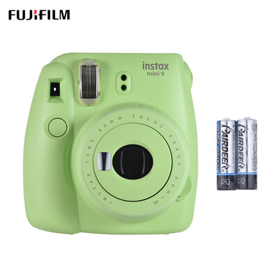 

Fujifilm Instax Mini 9 Instant Camera Film Cam with Selfie Mirror 2pcs Battery Lime Green