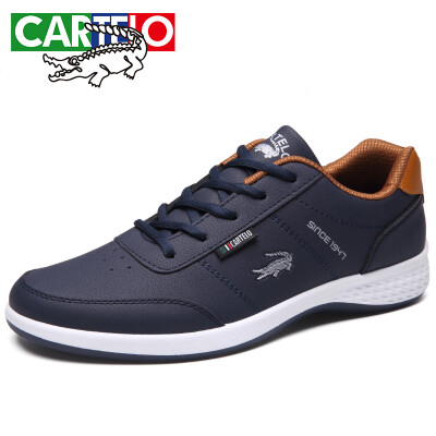 

CARTELO crocodile CARTELO Korean mens shoes non-slip wear-resistant casual shoes hiking low-cut belt trend sports shoes 8228 black 39