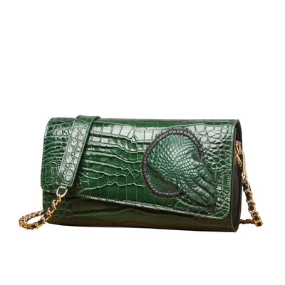 

SUWERER 2019 New cowhide women genuine leather bags Embossed Crocodile pattern Fashion clhtch bag women leather shoulder bag