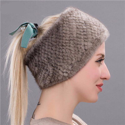 

New quality Winter New Mink Scarf Women Real Mink Fur Hat Knitted Mink Fur Headband Muffler Ring Russian Elastic Neckerchief