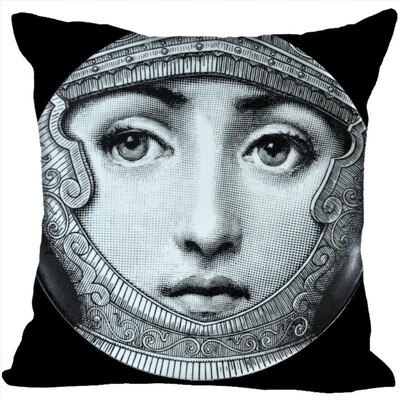 

Piero Fornasetti Pillow Cover Bedroom Home Office Decorative Pillowcase Square Zipper Pillow Cases Satin Fabric No Fade