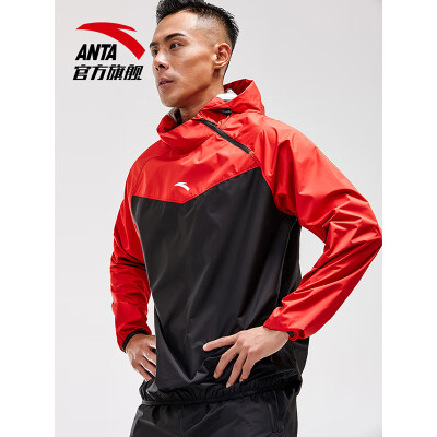 

Anta ANTA 95917670 Anta sweat suit men 2018 new fitness sportswear running jacket sweat suit sweat suit men&women with the same maple leaf red  male 175