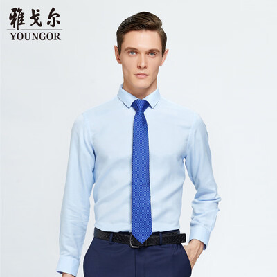 

Youngor shirt mens 2019 spring youth mens casual dress shirt YLHD18042IFA light blue 38