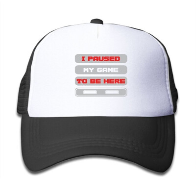 

I Paused My Game Baseball Hat Adjustable Mesh Cap For Little Kid