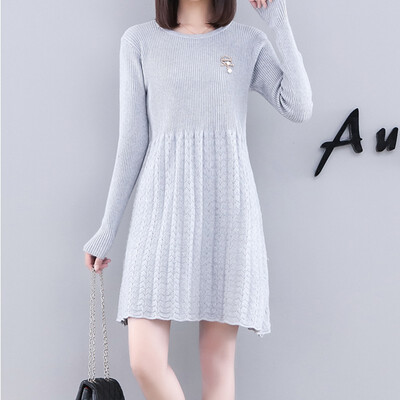 

New winter fat mm loose show thin lotus leaf hem in long hair dress