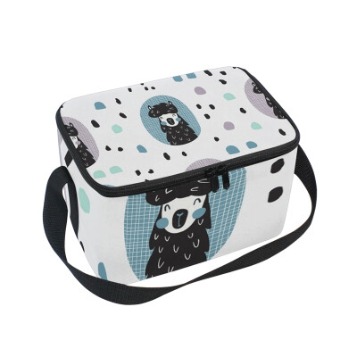 

ALAZA Lunch Box Llama Pattern Insulated Lunch Bag Large Cooler Tote Bagfor Men Women