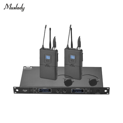 

Muslady U-6002 Professional Dual-Channel UHF Wireless Microphone System with 2 Handheld Mics 1 Rack-Mount Receiver for Business