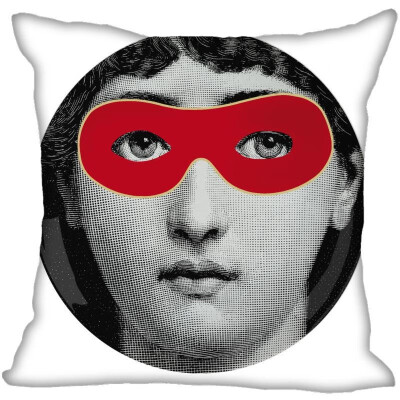 

Piero Fornasetti Pillow Cover Bedroom Home Office Decorative Pillowcase Square Zipper Pillow Cases Satin Fabric No Fade