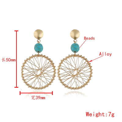 

European Girls Fashion Catching Dreams Network Pendant Earrings Temperament Pearl Earrings Huggies Golden