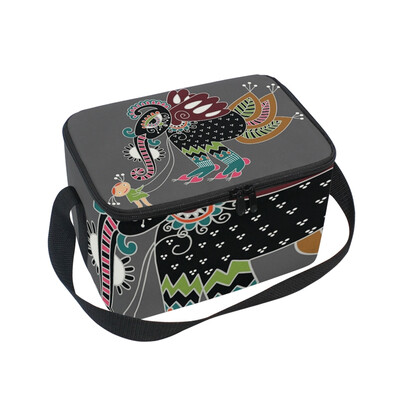 

ALAZA Lunch Box Insulated Lunch Bag Large Cooler Little Girl With Monster Tote Bag