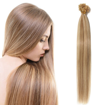 

Fusion Hair Extensions Invisible NailU Tip Glue Real Human Hair Extensions Real Soft Hair Extensions 50 strands50g