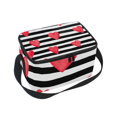 

ALAZA Lunch Box Insulated Hearts On Horizontal Ink Lunch Bag Large Cooler Tote Bag for Men Women