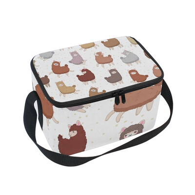 

ALAZA Lunch Box Little Lambs Cute Insulated Lunch Bag Large Cooler Tote Bagfor Men Women