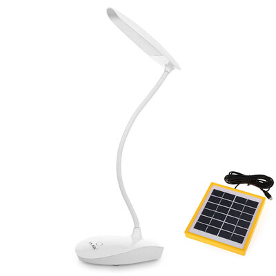 

KKBOL 6W Solar Powered LED Desk Lamp Adjustable Dimmable Touch Sensor Light with USB
