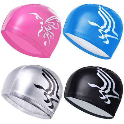 

Swimming cap PU men&women long hair waterproof sunscreen fashion ear protection