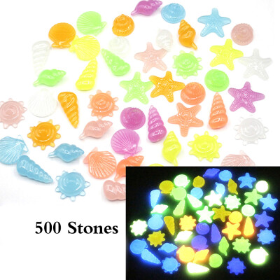 

200pcsBag Glow in Dark Stone DIY Home Decor Luminous Pebbles Sea Conch Shell Starfish Colorful Rocks for Aquarium Fish Tank