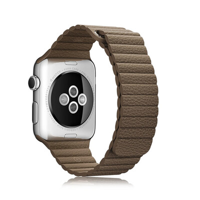 

38MM Genuine Leather Magnetic Loop Bracelet Strap Band for iWatch Series 3 2 1