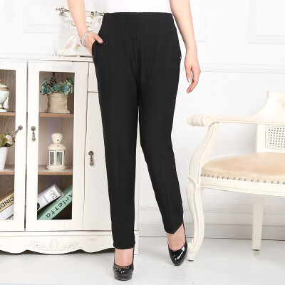 

Yu Zhaolin 2019 new middle-aged womens trousers mother loaded spring&autumn wild casual pants YWMM191310 black 2XL