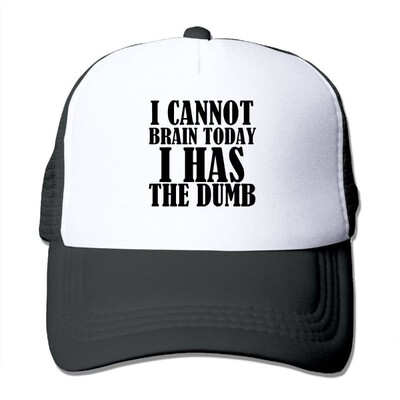 

POIWRI I Cannot Brain Today I Has The Dumb Fashion Adjustable Printing Snapback Mesh Hat Baseball Mesh Cap Trucker Hat