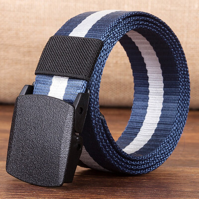 

Canvas Belt for Men Outdoor Leisure Nylon Plastic Button Canvas Belt Knitted Trousers Belt