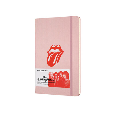 

MOLESKINE Rolling Stones Notebook Stationery Notepad Business Conference Notepad Music Silk Hard Surface Large Horizontal Handbook Pink 0883