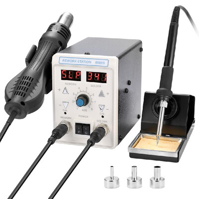 

Hot Air Machine Soldering Iron Dual Display 2 in 1 Multifunctional Rework Soldering Station Welding Set