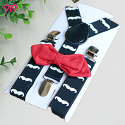 

9i9 long love long childrens strap clip small gentleman bow tie suit elastic adjustable stage performance universal anti-fall pants strap 1900011 mustache red bow tie