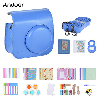 

Andoer 14 in 1 Instant Camera Accessories Bundle Kit for Fujifilm Instax Mini 988 include CaseStrapStickerSelfie Lens5 Filt
