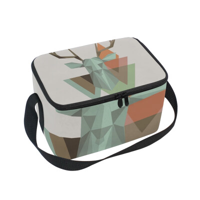 

ALAZA Lunch Box Insulated Art Deer Lunch Bag Large Cooler Tote Bagfor Men Women