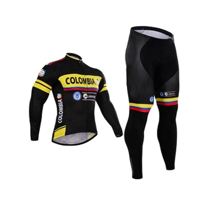 

Cycling jersey 2018 pro team Colombia winter thermal fleece cycling clothing set ropa ciclismo invierno bike jersey bib pants kit