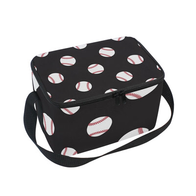 

ALAZA Lunch Box Insulated Lunch Bag Large Cooler Tote Bag Baseball Texture for Men Women Girls Boys