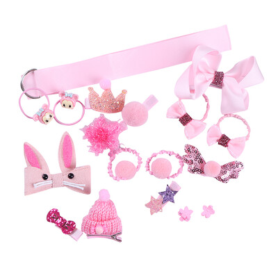 

Baby Girls Hair Tie Ribbon Bow Clips Barrettes Hair Accessory Set for Newborn Toddler Children Bowknot 18Pcs Gift Box Silver