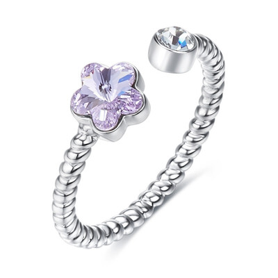 

Bright Shining Sparkling 925 Sterling Silver Beautiful Flowers Ring for Women Girls Made with Swarovski Crystals Jewelry Sets Gift