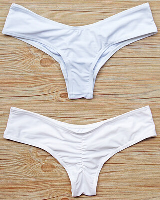 

FITTOO Sexy Womens Bikini Bottom V Cheeky Ruched T-Back Ladies Swimsuit