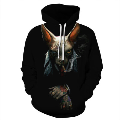 

New Fashion Eagle Hoodies Men Thin 3d Sweatshirts With Hat Print Euramerican Funny Hooded Hoodies Plus Size