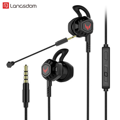 

Lanston G100X Gaming Headphones In-Ear E-sports Subwoofer HD Shuangmai Computer Mobile Phone Wire Control Tuning Listening Sounds Group Open Black Eating Chicken Ears Black