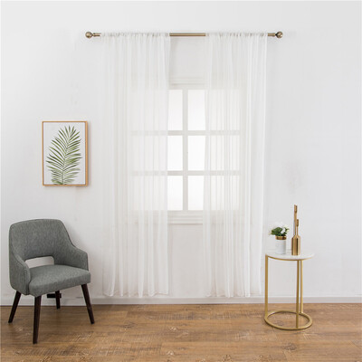 

Pure Color Ramie Cotton Yarn Simple Decorative Window Curtain Bedroom Living Room Balcony Kitchen Hotel Decoration