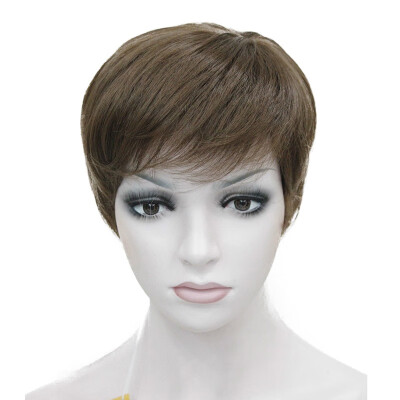 

StrongBeauty Short Straight Wig Darkest Brown Ladys Synthetic Hair full Wigs