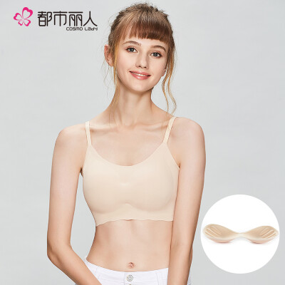 

Urban beauty underwear female 2019 new smooth sexy bra in thin cup comfortable no steel ring one-piece tube top sports sleep bra 2V9301 skin color